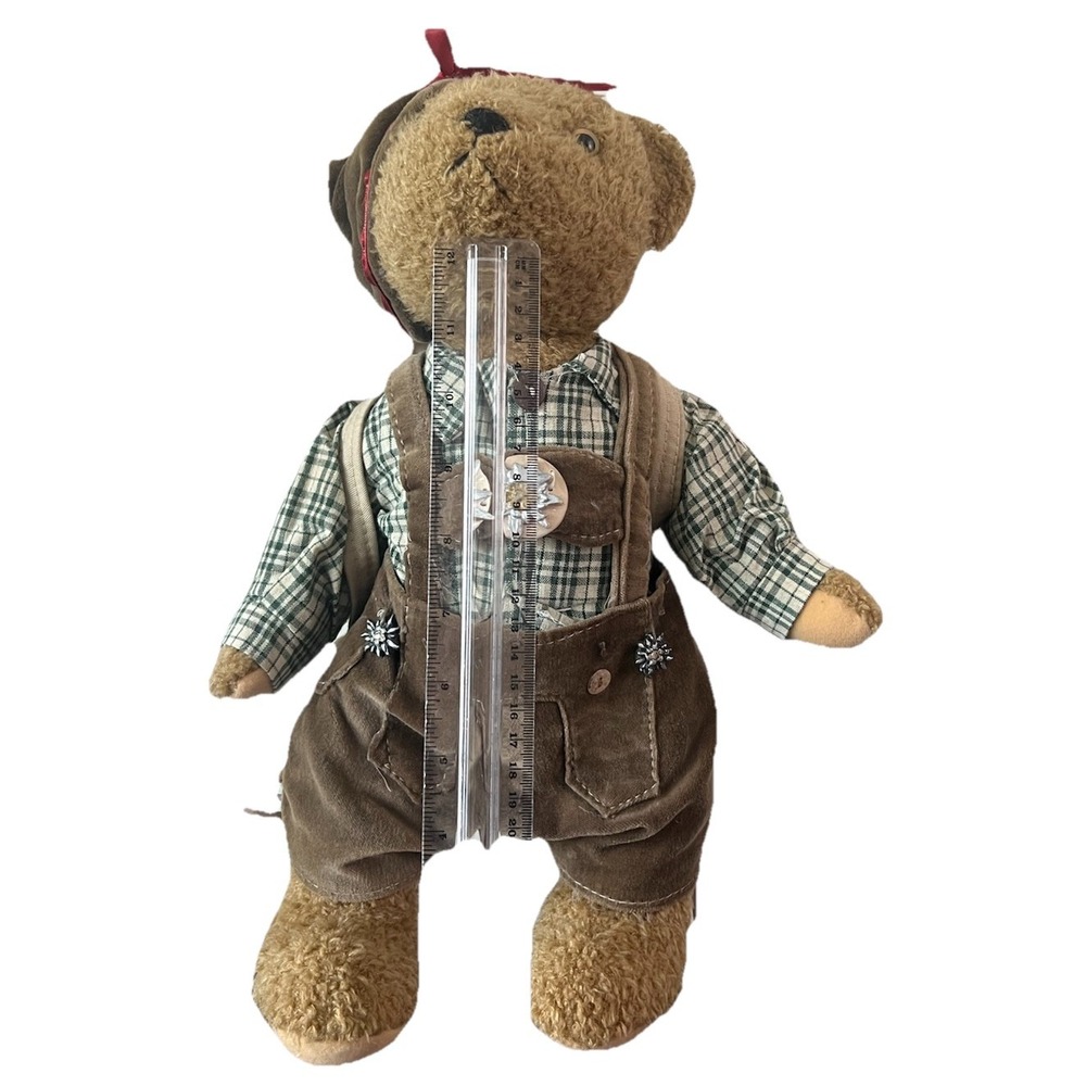 Imeco KG Bavarian Teddy Bear Lederhosen Edelweiss Alpine Souvenir 12 Inch Italy - Picture 14 of 15
